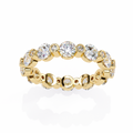 Yellow Gold Alternating Bezel & Prong Eternity Diamond Band Ring