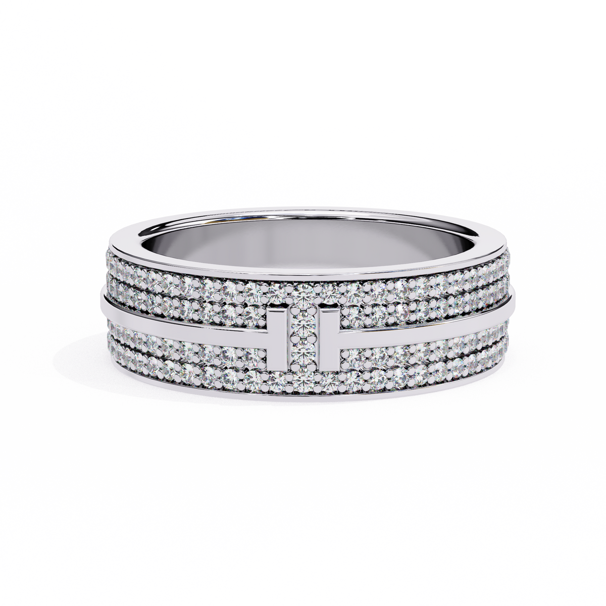 Micro Pave Wedding Band Ring