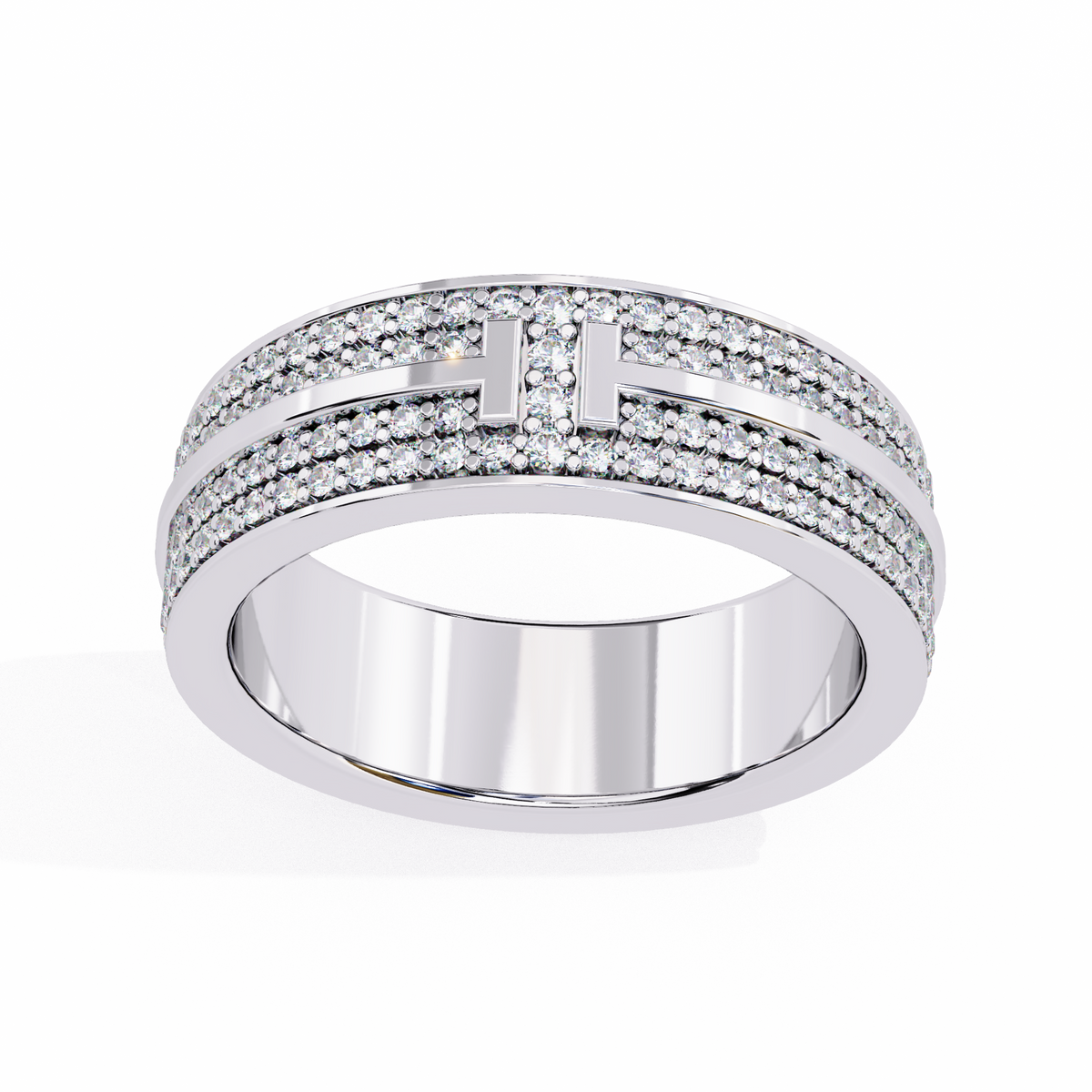 Micro Pave Wedding Band Ring