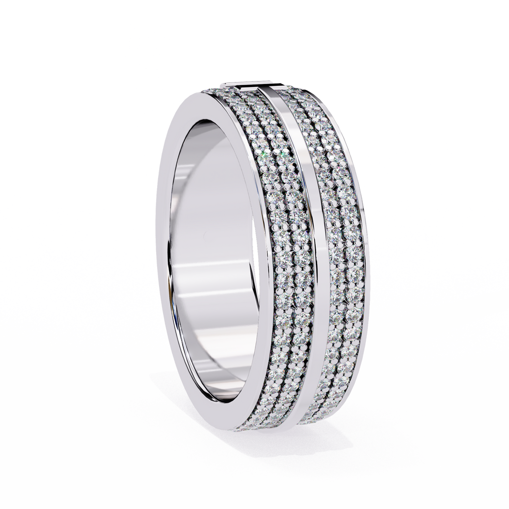 Micro Pave Wedding Band Ring