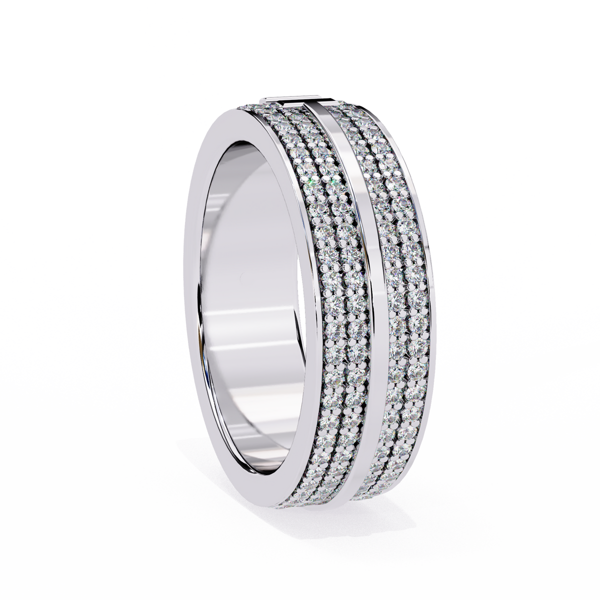 Micro Pave Wedding Band Ring