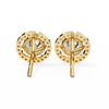 Gold Round Brilliant Diamond Floating Halo Stud Earring