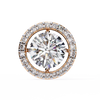 Rose Gold Round Brilliant Diamond Floating Halo Stud Earrings