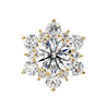 Gold Round Brilliant Diamond Sunburst Cluster Stud Earring