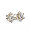 Gold Round Brilliant Diamond Sunburst Cluster Stud Earring