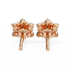 Rose Gold Round Brilliant Diamond Sunburst Cluster Stud Earrings