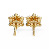 Gold Round Brilliant Diamond Sunburst Cluster Stud Earring