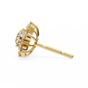 Gold Round Brilliant Diamond Sunburst Cluster Stud Earring