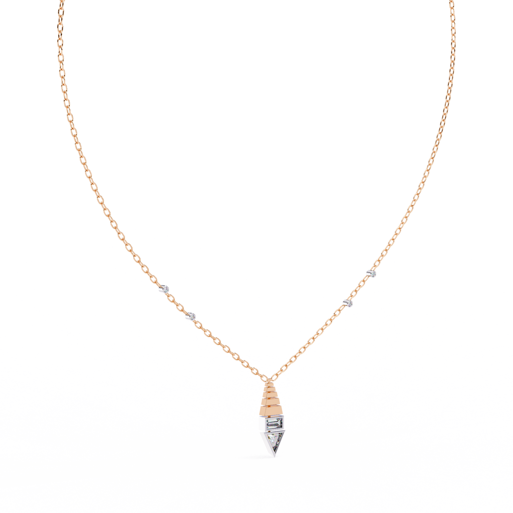 Natural Diamond Geometric Triangle Pendant