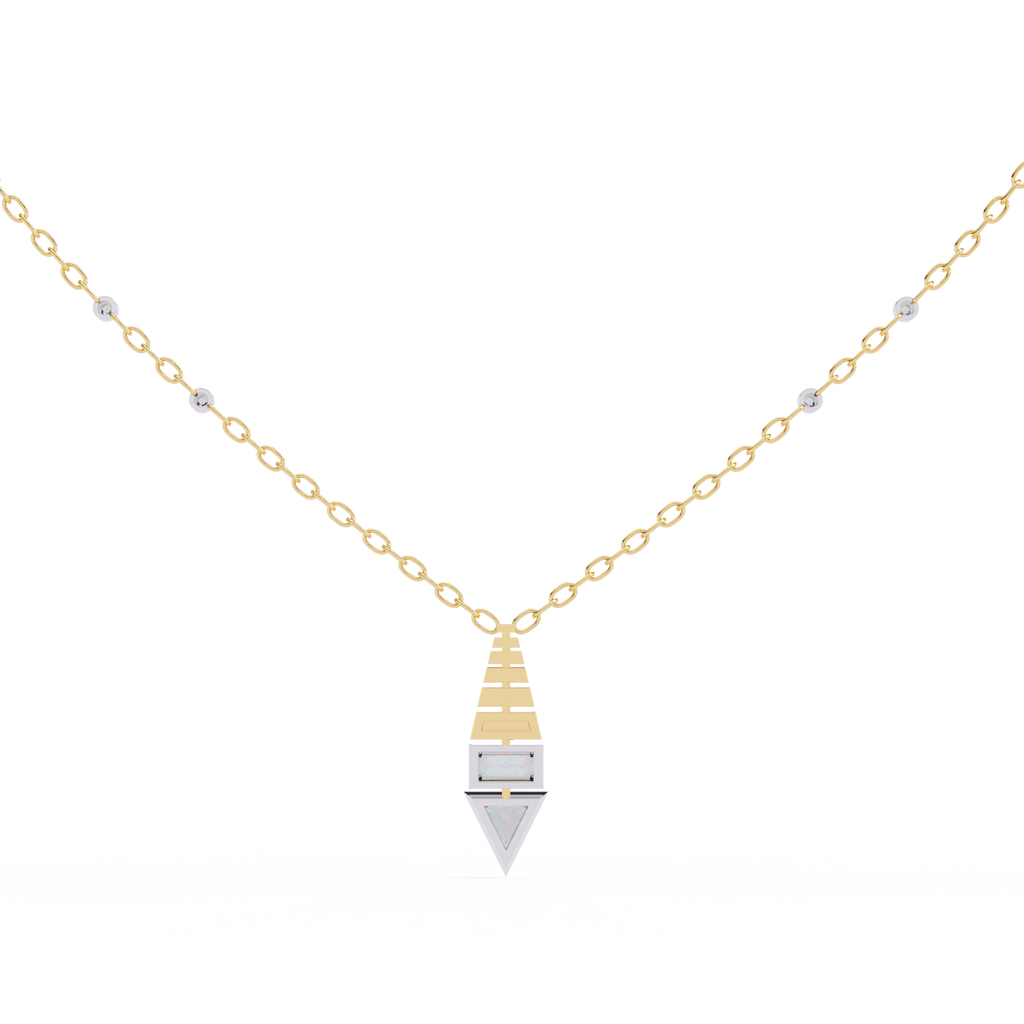 Natural Diamond Geometric Triangle Pendant