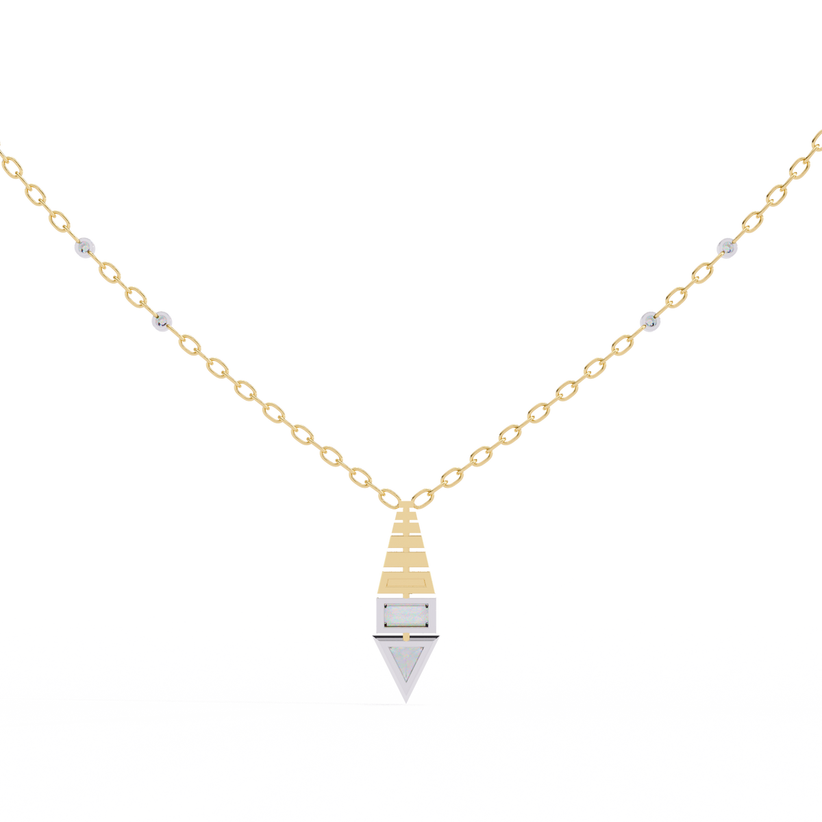 Natural Diamond Geometric Triangle Pendant