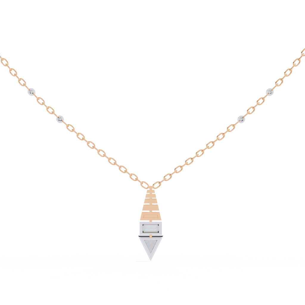 Natural Diamond Geometric Triangle Pendant
