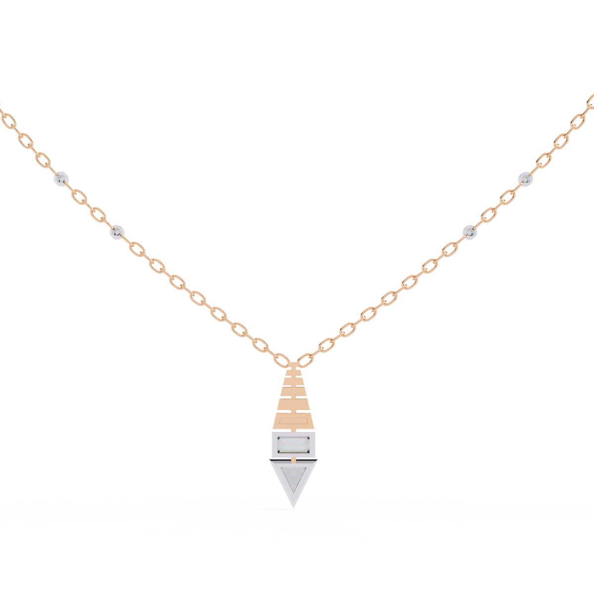 Natural Diamond Geometric Triangle Pendant