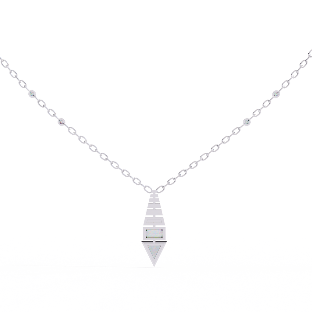 Natural Diamond Geometric Triangle Pendant