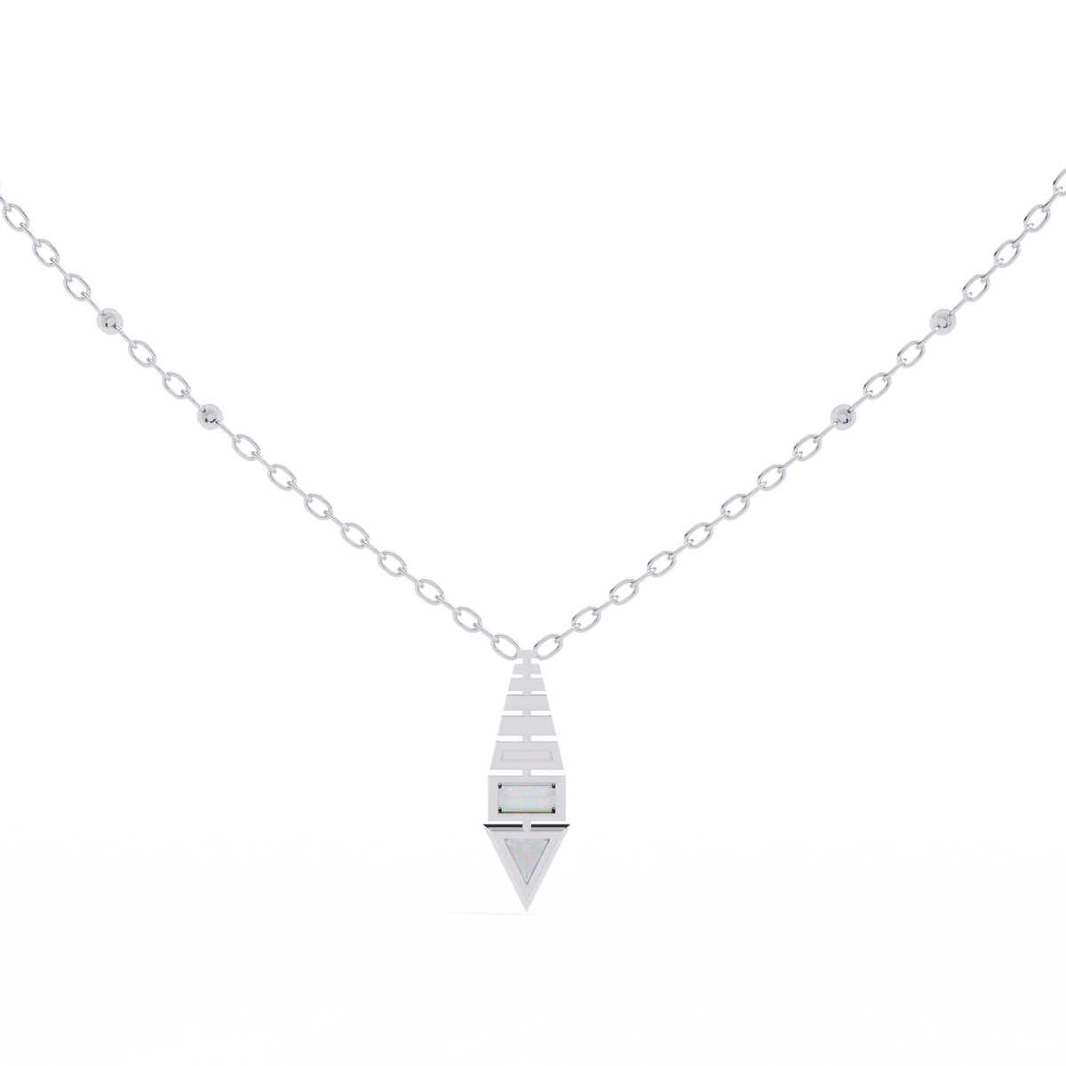 Natural Diamond Geometric Triangle Pendant