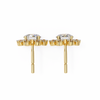 Gold Round Brilliant Diamond Starburst Halo Stud Earring