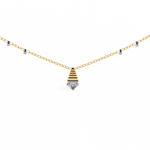 Natural Diamond Geometric Triangle Pendant
