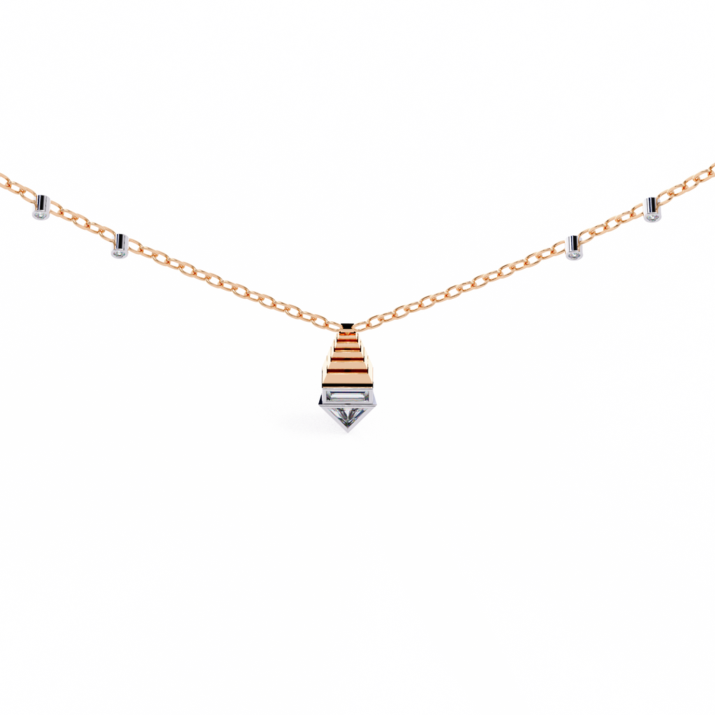 Natural Diamond Geometric Triangle Pendant