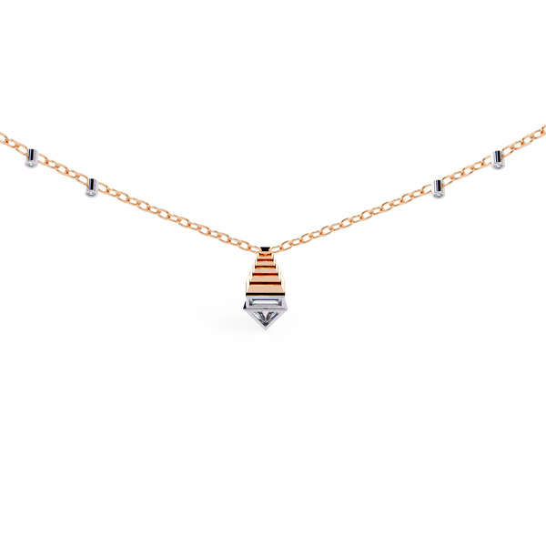 Natural Diamond Geometric Triangle Pendant