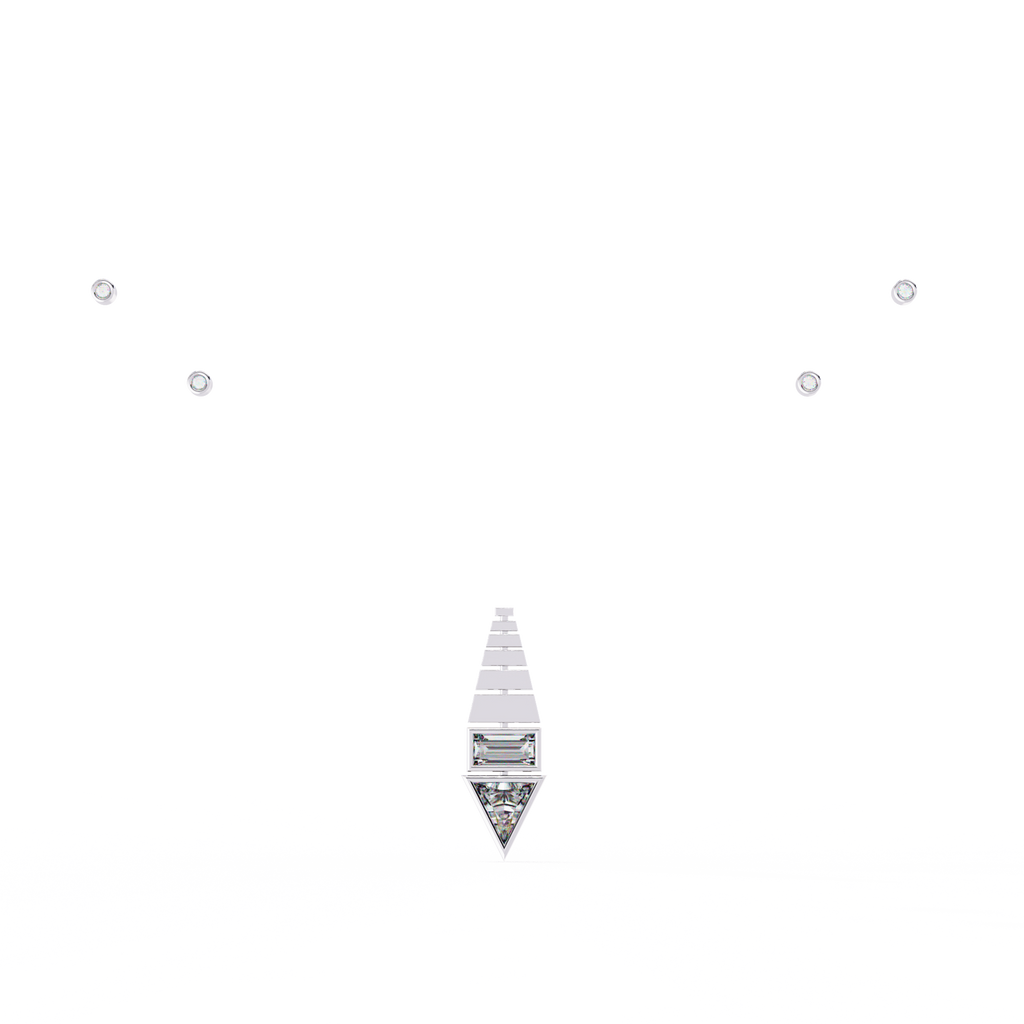 Natural Diamond Geometric Triangle Pendant
