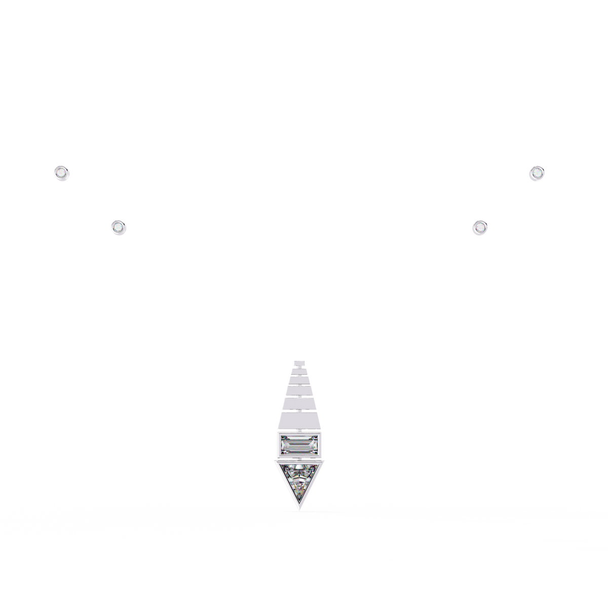 Natural Diamond Geometric Triangle Pendant