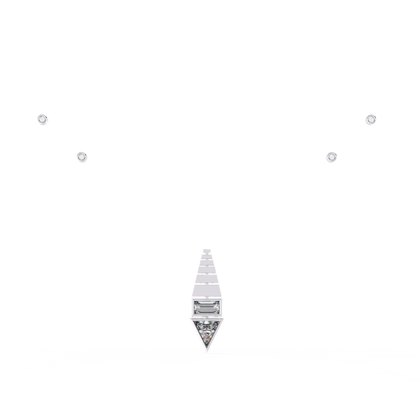 Natural Diamond Geometric Triangle Pendant