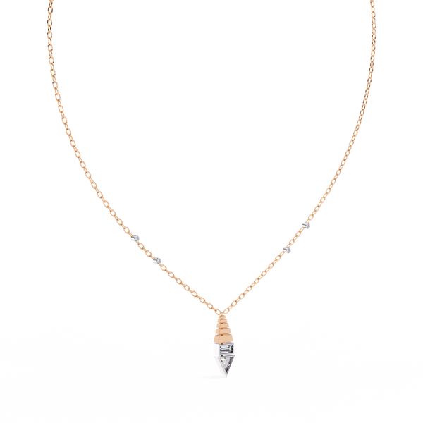 Natural Diamond Geometric Triangle Pendant