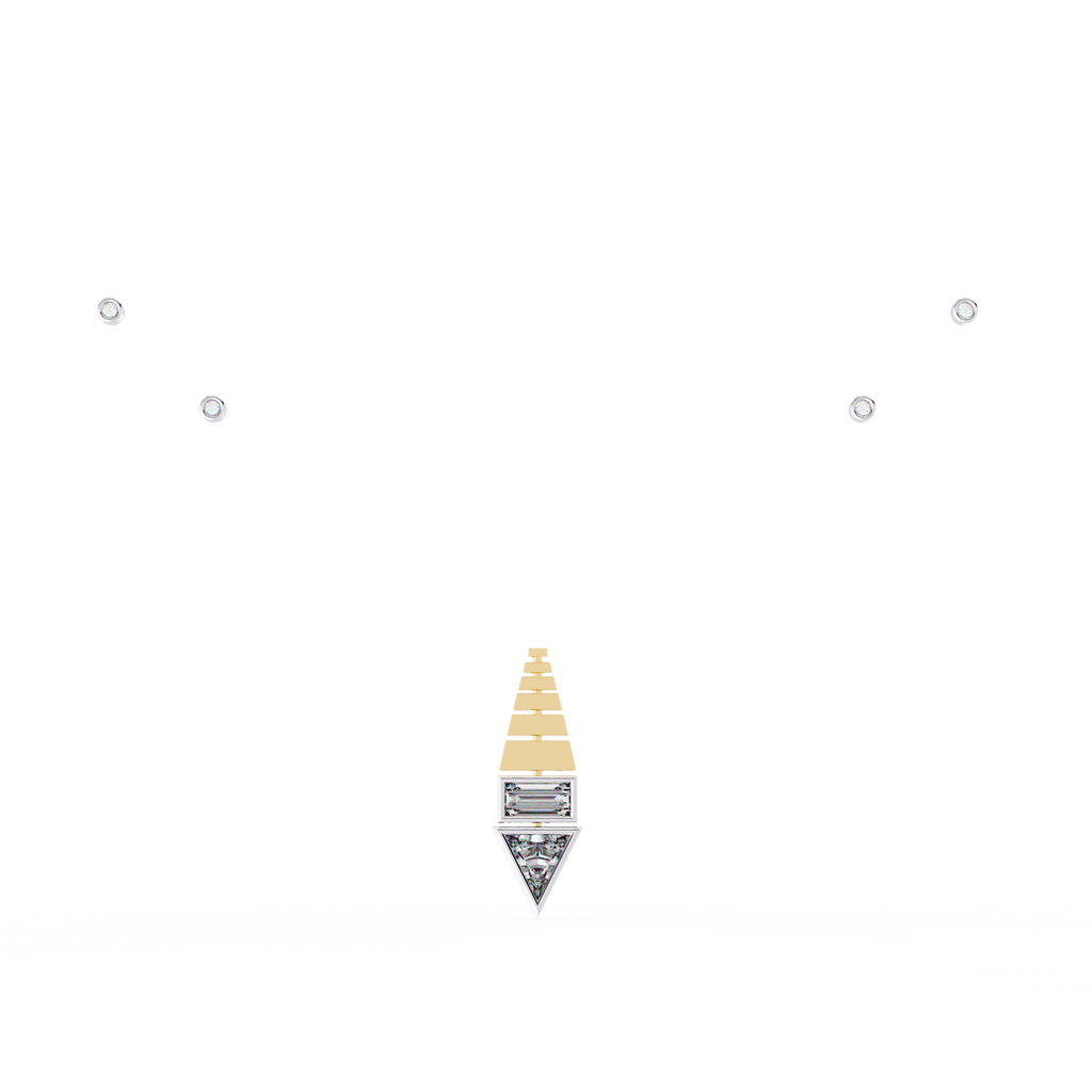 Natural Diamond Geometric Triangle Pendant