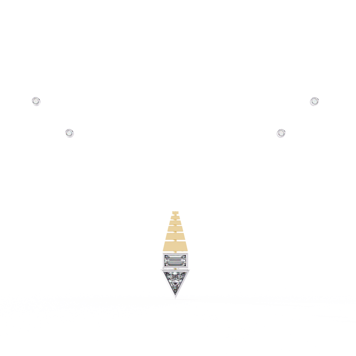 Natural Diamond Geometric Triangle Pendant