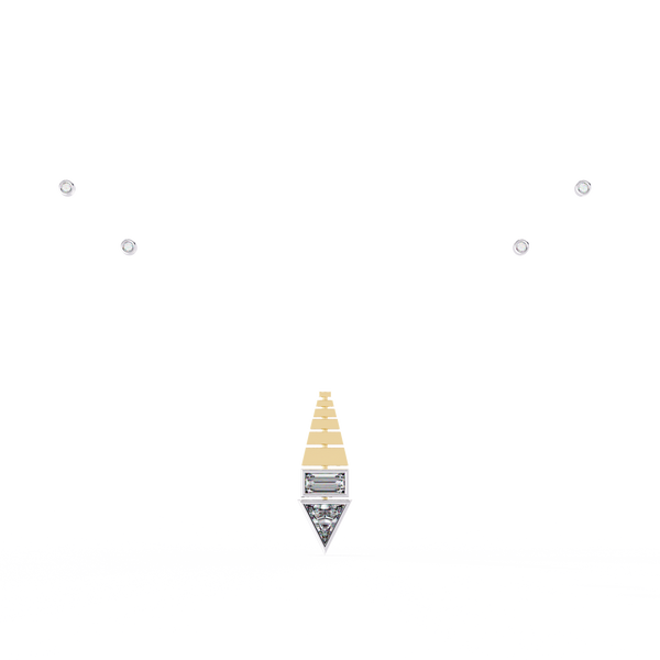 Natural Diamond Geometric Triangle Pendant