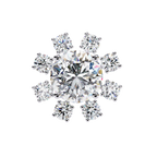 Rose Gold Round Brilliant Diamond Starburst Halo Stud Earrings