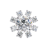 Rose Gold Round Brilliant Diamond Starburst Halo Stud Earrings