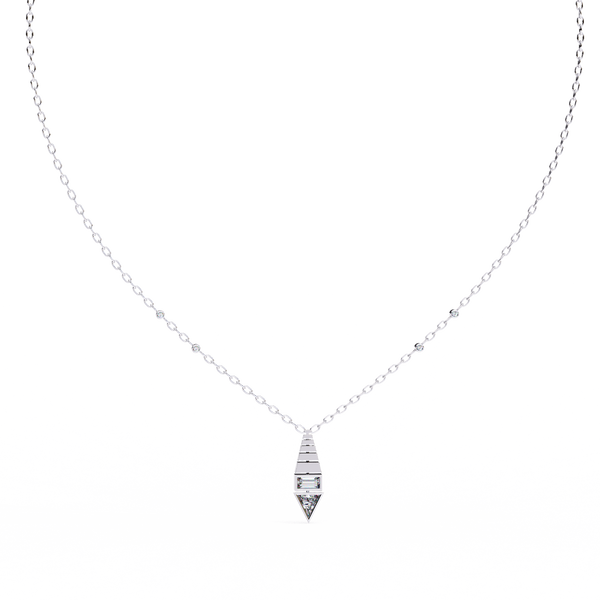 Natural Diamond Geometric Triangle Pendant