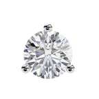 White Gold Three-Prong Martini Round Diamond Stud Earrings