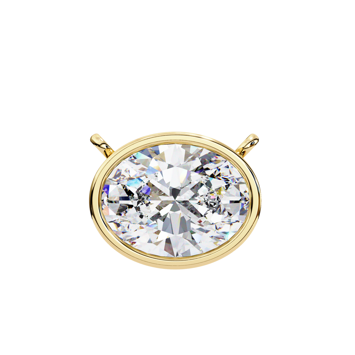 Round Bezel-Set Solitaire Pendant