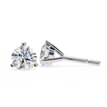 White Gold Three-Prong Martini Round Diamond Stud Earrings