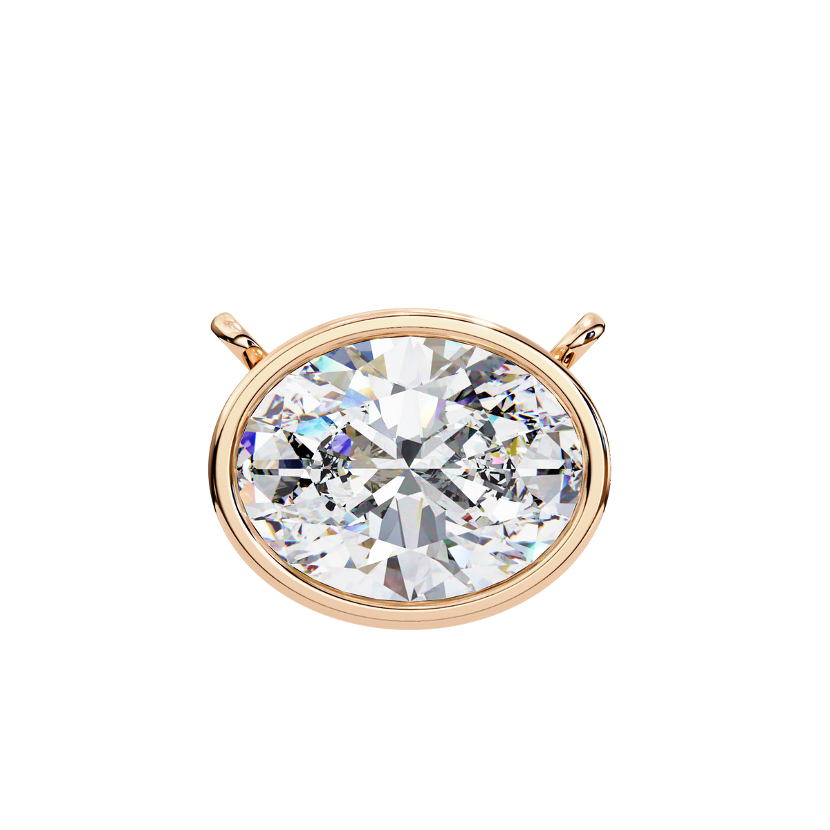 Round Bezel-Set Solitaire Pendant