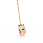 Rose Gold Round Brilliant Diamond Bezel Solitaire Pendant