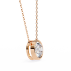 Rose Gold Round Brilliant Diamond Bezel Solitaire Pendant