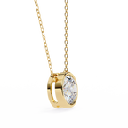 Yellow Gold Round Brilliant Diamond Bezel Solitaire Pendant