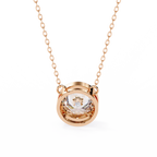 Rose Gold Round Brilliant Diamond Bezel Solitaire Pendant