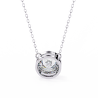 White Gold Round Brilliant Bezel Solitaire Pendant