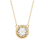 Yellow Gold Round Brilliant Diamond Bezel Solitaire Pendant