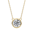 Yellow Gold Round Brilliant Diamond Bezel Solitaire Pendant