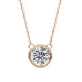 Rose Gold Round Brilliant Diamond Bezel Solitaire Pendant