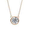 Rose Gold Round Brilliant Diamond Bezel Solitaire Pendant