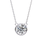 White Gold Round Brilliant Bezel Solitaire Pendant