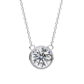 White Gold Round Brilliant Bezel Solitaire Pendant
