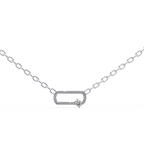 Natural Diamond Geometric Link Pendant
