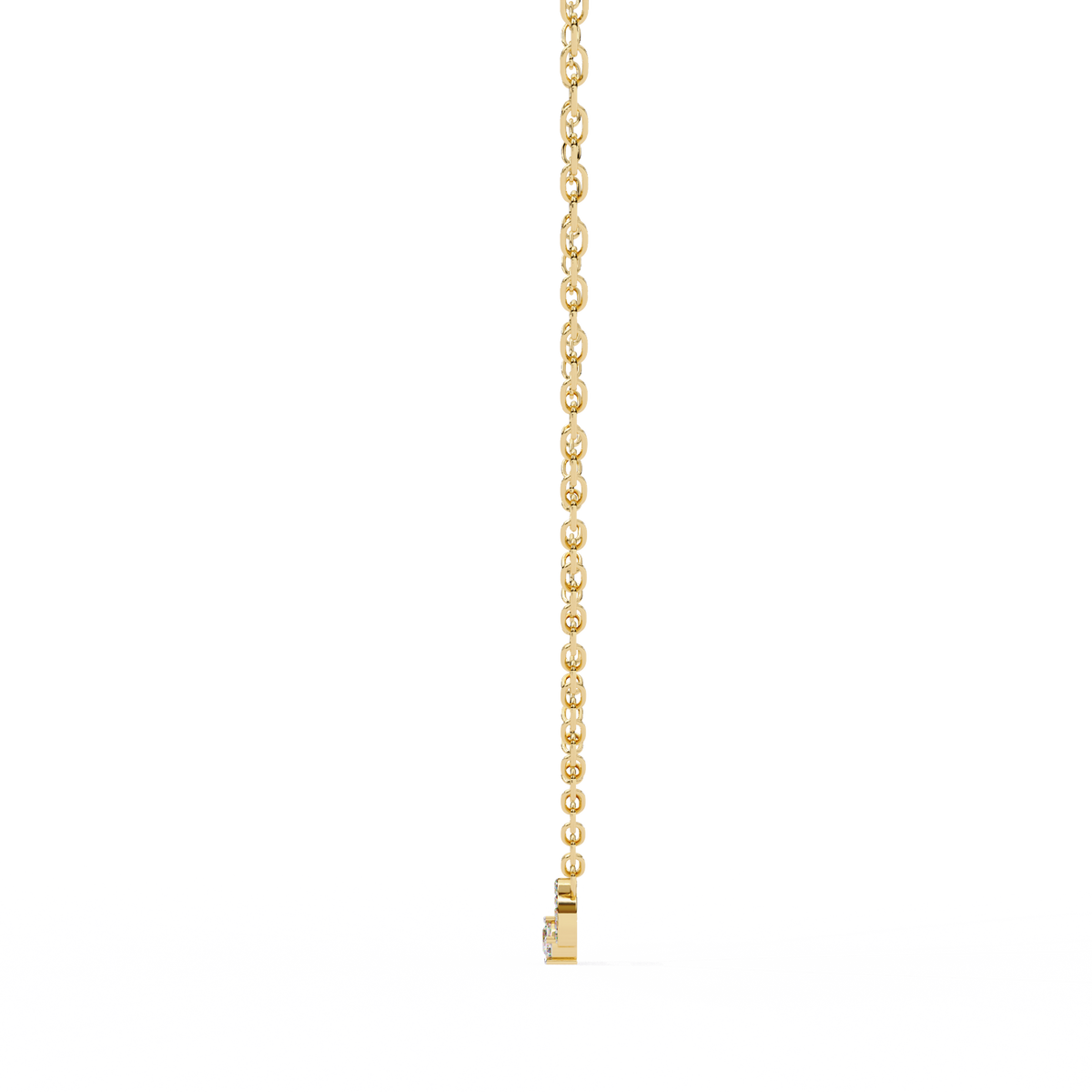 Natural Diamond Geometric Link Pendant